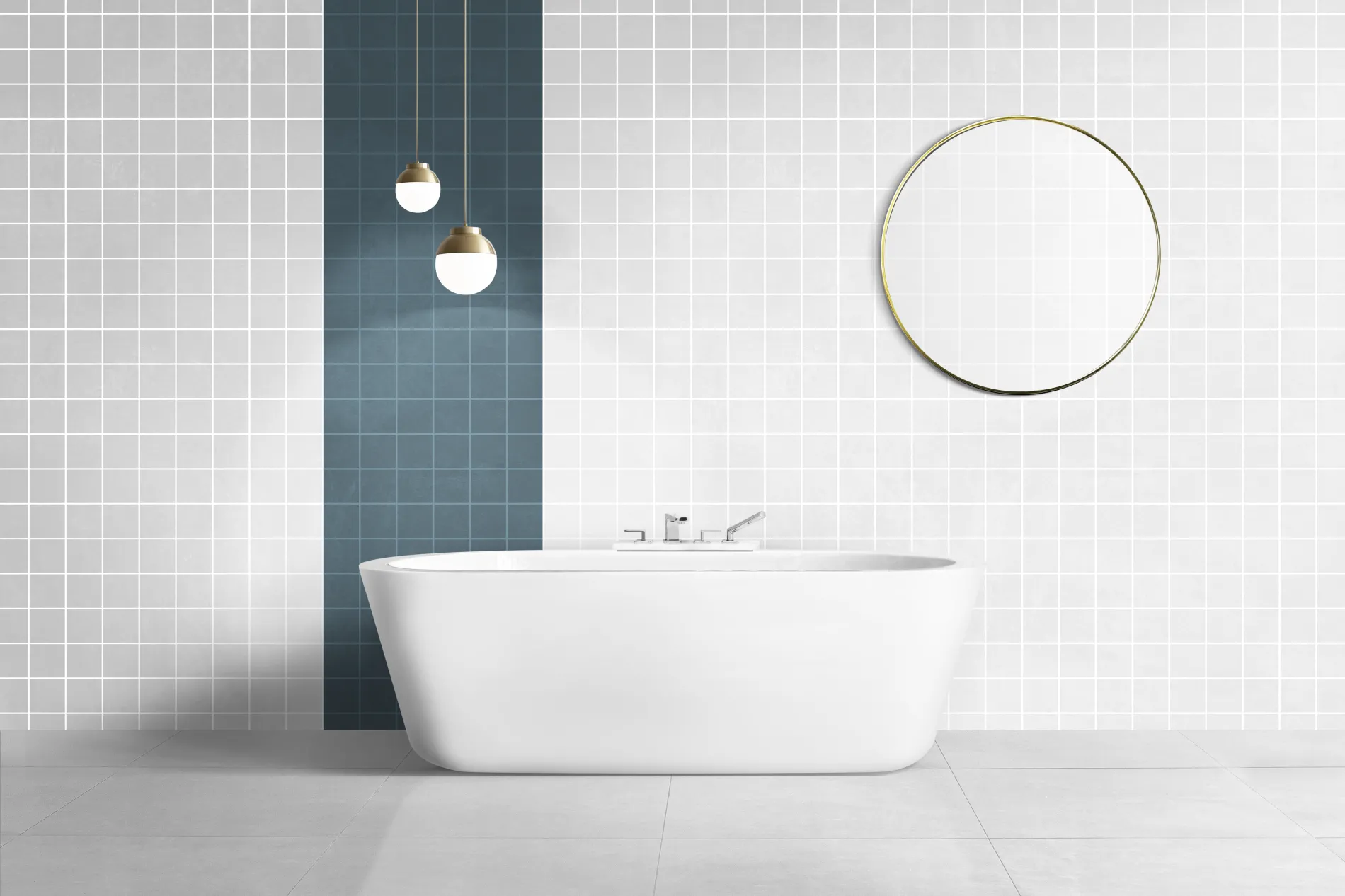 Installation de carrelage mural dans une salle de bain